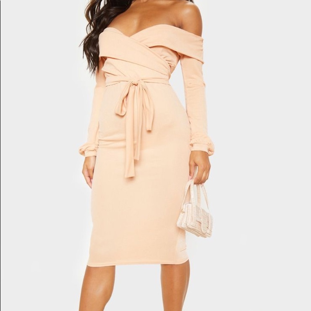 Off the shoulder midi
